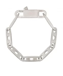 ( Nouvelle Collection ) Rick Owens Bracelet à Design En Chaîne Mat 128 SILVER