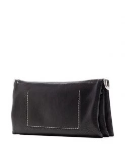 ( Nouvelle Collection ) Rick Owens Sacoche En Cuir à Détail En Métal Argenté 09 BLACK -Rick Owens Soldes 17342832 39026848 600