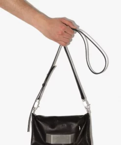 ( Nouvelle Collection ) Rick Owens Sacoche En Cuir à Détail En Métal Argenté 09 BLACK -Rick Owens Soldes 17342832 39027962 600