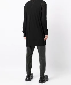Rick Owens 09 BLACK Haut Drapé à Effet De Transparence Homme -Rick Owens Soldes 17428529 36221624 600