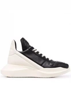 Rick Owens Baskets Montantes à Semelle épaisse Black/Milk/Milk
