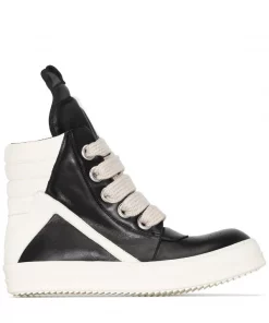 Rick Owens Baskets Montantes Geobasket 9111 BLACK / WHITE