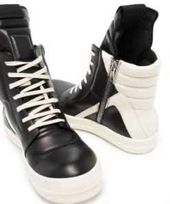 Rick Owens 9111 BLACK/MILK/MILK Baskets Montantes Geobasket Homme -Rick Owens Soldes 17536447 37814801 600