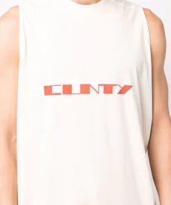 ( Nouvelle Collection ) Rick Owens Débardeur à Imprimé Graphique 2153 NATURAL/ORANGE -Rick Owens Soldes 17551442 38407740 600