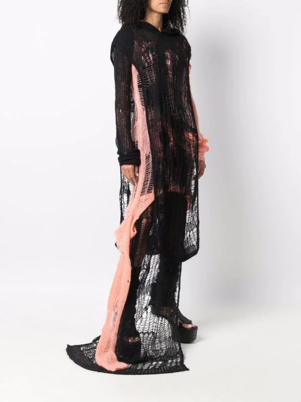 ( Nouvelle Collection ) Rick Owens 09 BLACK Poncho Spider En Maille Femme 5 ( Nouvelle Collection ) Rick Owens 09 BLACK Poncho Spider En Maille Femme – Image 3