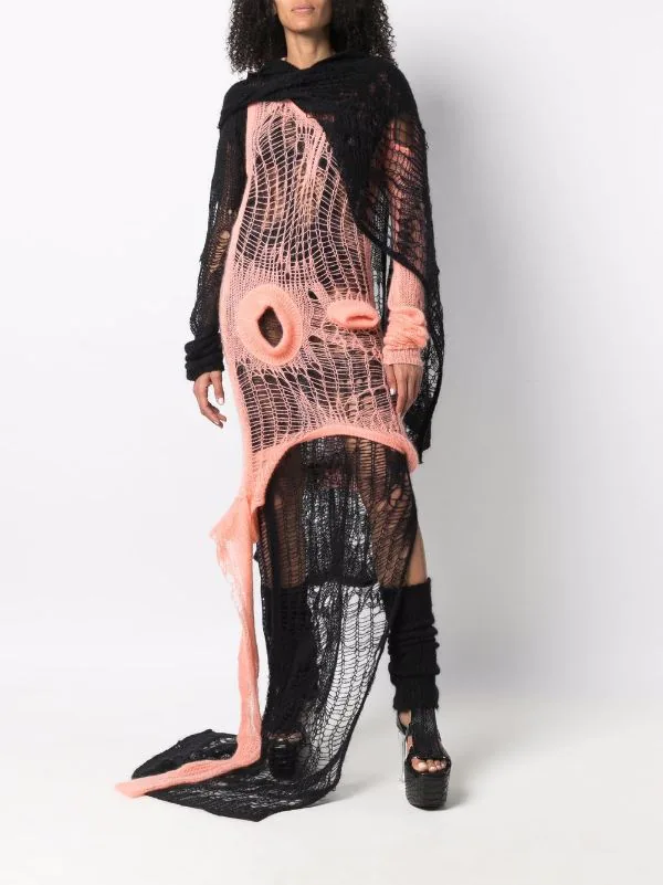 ( Nouvelle Collection ) Rick Owens 09 BLACK Poncho Spider En Maille Femme 4 ( Nouvelle Collection ) Rick Owens 09 BLACK Poncho Spider En Maille Femme – Image 2