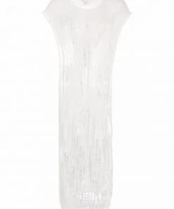 ( Nouvelle Collection ) Rick Owens Poncho En Maille Ajourée Femme