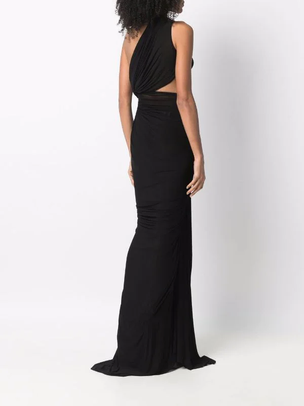 ( Nouvelle Collection ) Rick Owens 09 BLACK Robe Longue Asymétrique à Une épaule Femme 6 ( Nouvelle Collection ) Rick Owens 09 BLACK Robe Longue Asymétrique à Une épaule Femme – Image 4