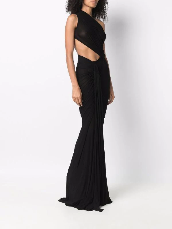 ( Nouvelle Collection ) Rick Owens 09 BLACK Robe Longue Asymétrique à Une épaule Femme 5 ( Nouvelle Collection ) Rick Owens 09 BLACK Robe Longue Asymétrique à Une épaule Femme – Image 3