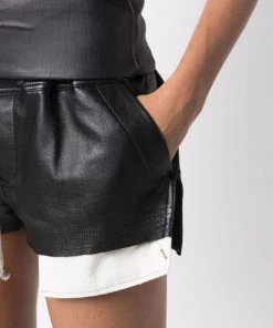 ( Nouvelle Collection ) Rick Owens Short En Cuir Femme -Rick Owens Soldes 17551462 36504438 600