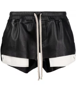 ( Nouvelle Collection ) Rick Owens Short En Cuir Femme