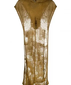 ( Nouvelle Collection ) Rick Owens Poncho En Maille Ajourée Femme