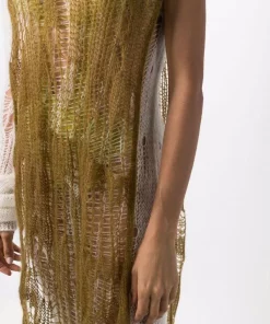 ( Nouvelle Collection ) Rick Owens Poncho En Maille Ajourée Femme -Rick Owens Soldes 17552251 36528443 600