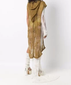 ( Nouvelle Collection ) Rick Owens Poncho En Maille Ajourée Femme -Rick Owens Soldes 17552251 36528449 600