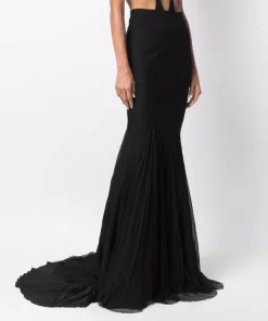 ( Nouvelle Collection ) Rick Owens 09 BLACK Jupe Divine à Design Drapé Femme -Rick Owens Soldes 17552257 36506861 600