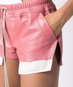 Rick Owens Short En Cuir à Lien De Resserrage 83 DIRTY PINK -Rick Owens Soldes 17552272 36511917 600