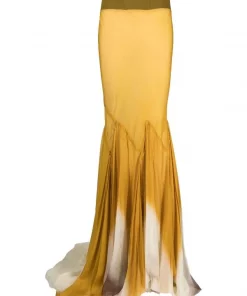 ( Nouvelle Collection ) Rick Owens 2172 NATURAL/SULPHATE Jupe Divine à Ourlet Drapé Femme