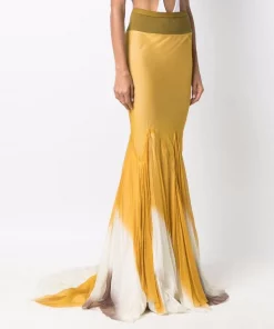 ( Nouvelle Collection ) Rick Owens 2172 NATURAL/SULPHATE Jupe Divine à Ourlet Drapé Femme -Rick Owens Soldes 17552275 36509064 600