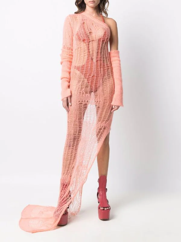 ( Nouvelle Collection ) Rick Owens 23 PINK Robe En Maille Spider Ziggy Femme 4 ( Nouvelle Collection ) Rick Owens 23 PINK Robe En Maille Spider Ziggy Femme – Image 2