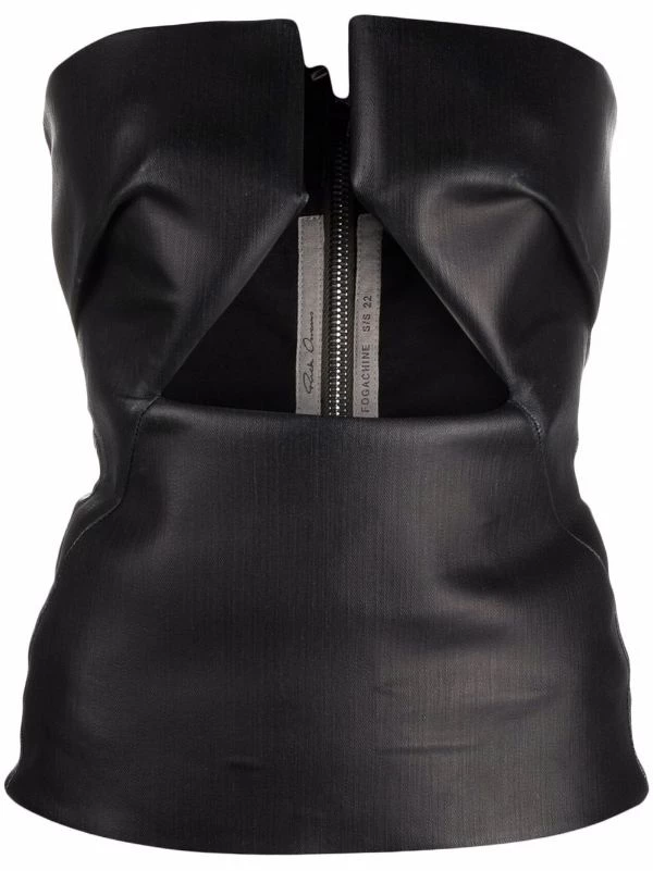 ( Nouvelle Collection ) Rick Owens 09 BLACK Haut-bustier à Découpes Femme 3 ( Nouvelle Collection ) Rick Owens 09 BLACK Haut-bustier à Découpes Femme