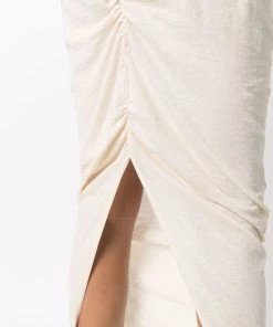 ( Nouvelle Collection ) Rick Owens 21 NATURAL Robe Froncée à Col V Femme -Rick Owens Soldes 17553077 36551167 600