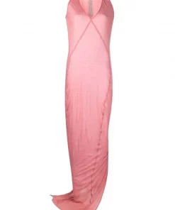 ( Nouvelle Collection ) Rick Owens Robe Longue Ă Col V Femme