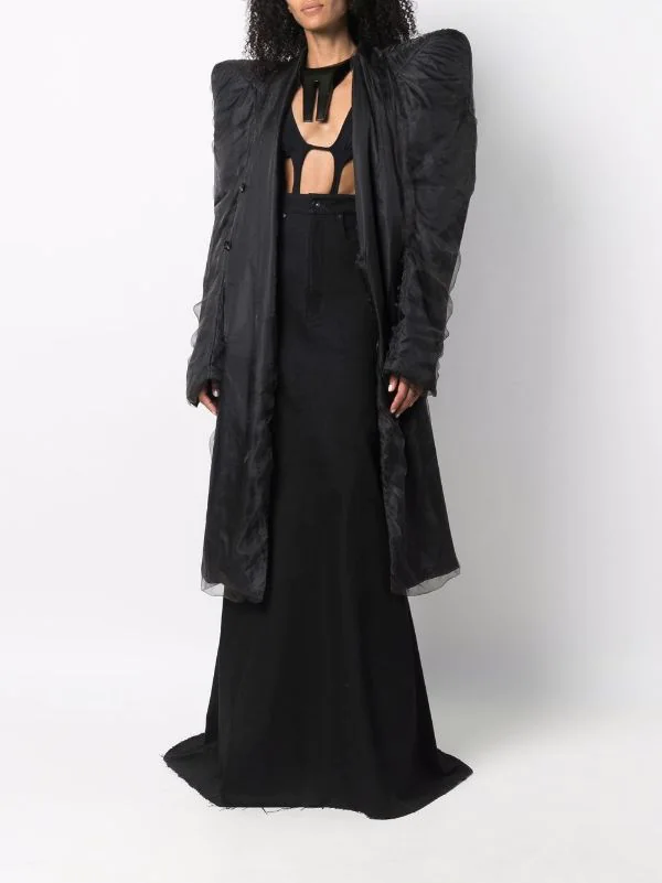 ( Nouvelle Collection ) Rick Owens Jupe évasée En Jean à Taille Haute 09 BLACK 4 ( Nouvelle Collection ) Rick Owens Jupe évasée En Jean à Taille Haute 09 BLACK – Image 2