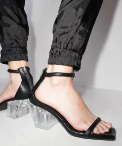 ( Nouvelle Collection ) Rick Owens 090 BLACK/CLEAR Sandales à Talon épais Transparent 80mm Femme -Rick Owens Soldes 17576704 38148556 600