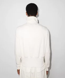 Rick Owens 21 NATURAL Sweat Zippé à Col Montant Homme -Rick Owens Soldes 17595901 38148746 600