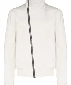 Rick Owens 21 NATURAL Sweat Zippé à Col Montant Homme