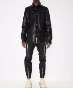 ( Nouvelle Collection ) Rick Owens Surchemise En Cuir 09 BLACK -Rick Owens Soldes 17595903 38883362 600