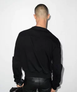 ( Nouvelle Collection ) Rick Owens 09 BLACK Sweat à Encolure Ronde Homme -Rick Owens Soldes 17595927 37888179 600