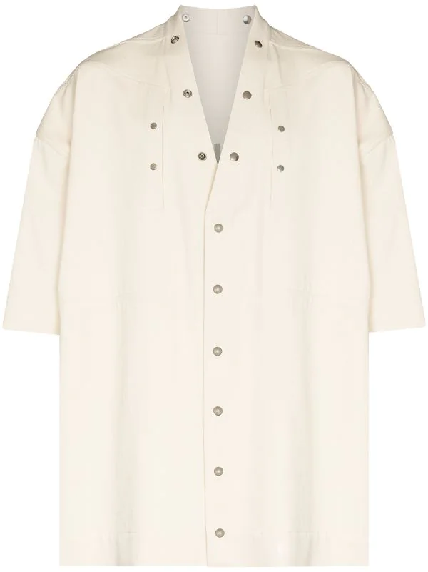 ( Nouvelle Collection ) Rick Owens Chemise Faun à Boutons Pression 21 NATURAL 3 ( Nouvelle Collection ) Rick Owens Chemise Faun à Boutons Pression 21 NATURAL