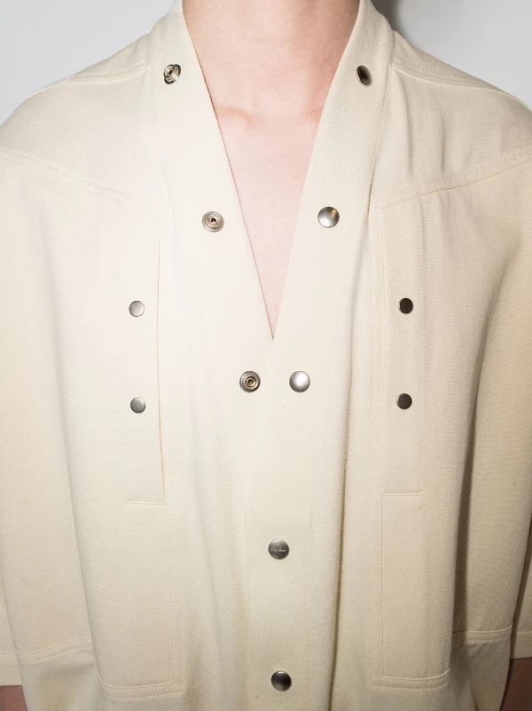 ( Nouvelle Collection ) Rick Owens Chemise Faun à Boutons Pression 21 NATURAL 6 ( Nouvelle Collection ) Rick Owens Chemise Faun à Boutons Pression 21 NATURAL – Image 4