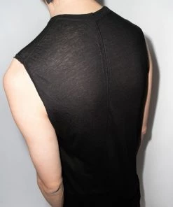 ( Nouvelle Collection ) Rick Owens 09 BLACK Débardeur SL Long Homme -Rick Owens Soldes 17597134 37792026 600