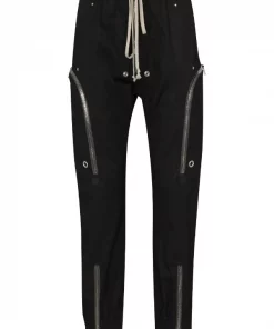 Rick Owens 09 BLACK Pantalon Fuselé à Détails De Zips Homme
