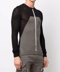 ( Nouvelle Collection ) Rick Owens Pull En Laine Vierge à Design à Empiècements Homme -Rick Owens Soldes 17705961 37713923 600