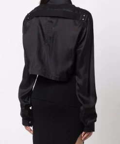 ( Nouvelle Collection ) Rick Owens Chemise Crop à Fini Satiné Femme -Rick Owens Soldes 17705983 37735800 600