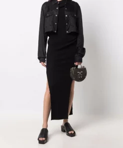 ( Nouvelle Collection ) Rick Owens Chemise Crop à Fini Satiné Femme -Rick Owens Soldes 17705983 37735801 600