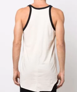 ( Nouvelle Collection ) Rick Owens 2109 NATURAL/BLACK Débardeur à Bords Contrastants Homme -Rick Owens Soldes 17705991 37735167 600