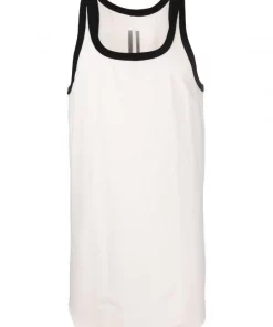 ( Nouvelle Collection ) Rick Owens 2109 NATURAL/BLACK Débardeur à Bords Contrastants Homme