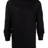 ( Nouvelle Collection ) Rick Owens 09 BLACK Pull à Col Roulé Homme