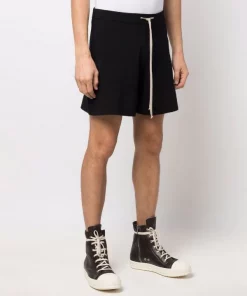 ( Nouvelle Collection ) Rick Owens 09 BLACK Short De Sport à Taille à Lien De Resserrage Homme -Rick Owens Soldes 17706739 37712578 600