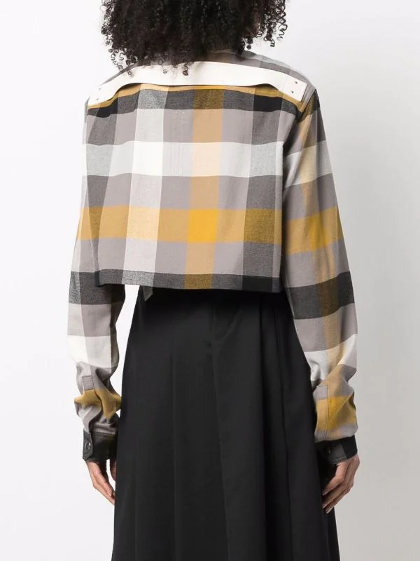 ( Nouvelle Collection ) Rick Owens Chemise Crop à Carreaux 34P DUST PLAID 6 ( Nouvelle Collection ) Rick Owens Chemise Crop à Carreaux 34P DUST PLAID – Image 4