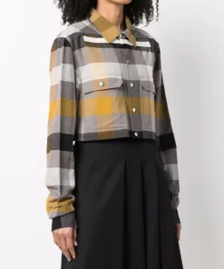 ( Nouvelle Collection ) Rick Owens Chemise Crop à Carreaux 34P DUST PLAID 9 ( Nouvelle Collection ) Rick Owens Chemise Crop à Carreaux 34P DUST PLAID -Rick Owens Soldes 17706780 37737505 600