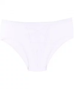 ( Nouvelle Collection ) Rick Owens 110 CHALK WHITE Slip De Bain à Design à Empiècements Homme