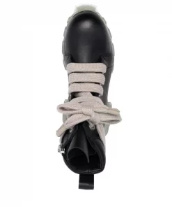 ( Nouvelle Collection ) Rick Owens 90 BLACK/CLEAR Bottines Lacées à Semelle épaisse Homme -Rick Owens Soldes 17706836 37690911 600