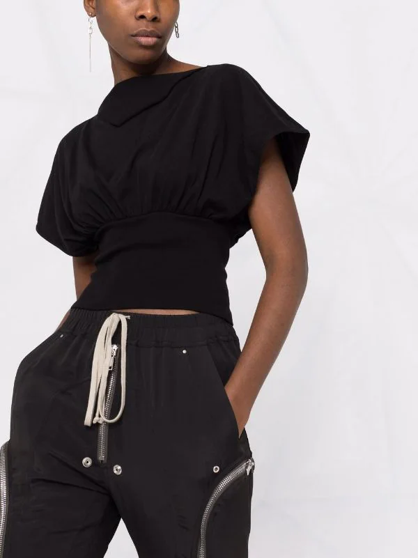 ( Nouvelle Collection ) Rick Owens Haut Tommy Crop à Fronces 09 BLACK 7 ( Nouvelle Collection ) Rick Owens Haut Tommy Crop à Fronces 09 BLACK – Image 5