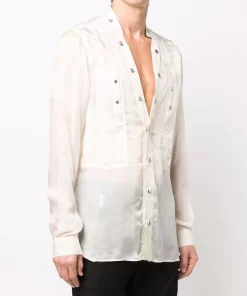 ( Nouvelle Collection ) Rick Owens Chemise Larry à Boutons Pressions Homme -Rick Owens Soldes 17707279 38448140 600