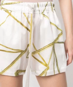 ( Nouvelle Collection ) Rick Owens 1172 MILK/SULPHATE Short Fog à Imprimé Abstrait Femme -Rick Owens Soldes 17707289 37745593 600